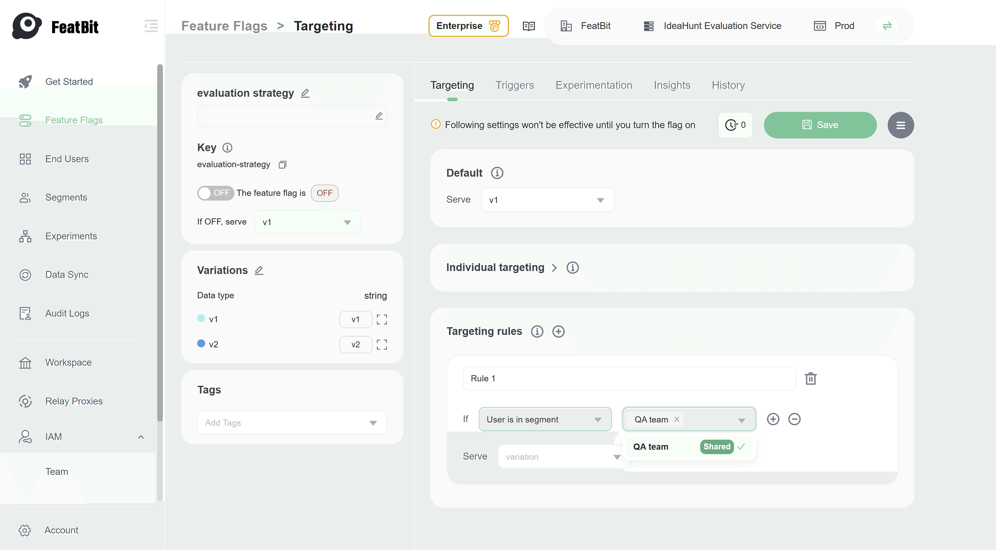 Add sharable segment in feature flag